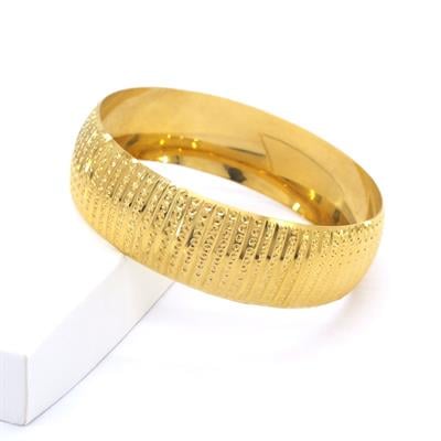 22 Ayar Altın Kaplama Noktalı Bilezik 2 CM Kalınlık BLZ-3015