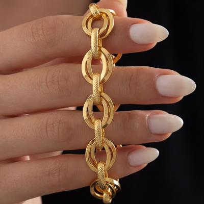 22 Altın Kaplama Samanyolu Bayan Zincir Bileklik Blk-172