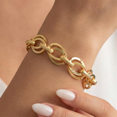 22 Altın Kaplama Samanyolu Bayan Zincir Bileklik Blk-172