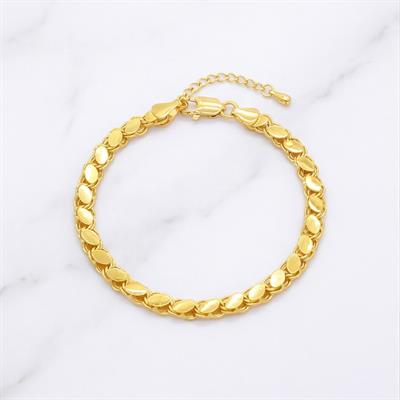 22 Ayar Altın Kaplama Arpa - Halep Model Kadın Bileklik BLK-170