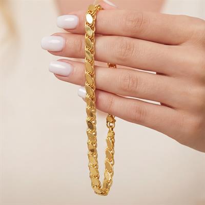 22 Ayar Altın Kaplama Arpa - Halep Model Kadın Bileklik BLK-170