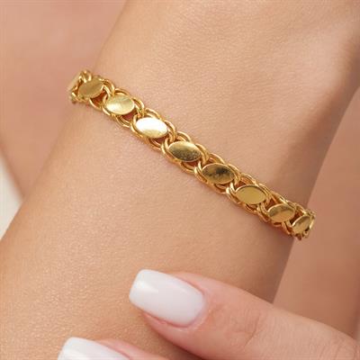 22 Ayar Altın Kaplama Arpa - Halep Model Kadın Bileklik BLK-170