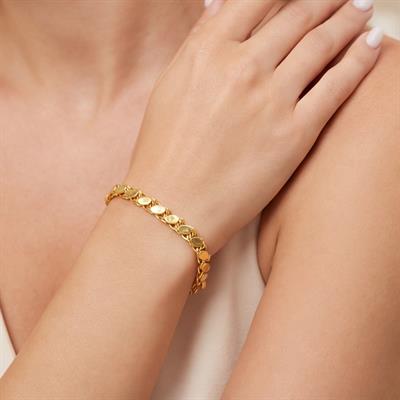 22 Ayar Altın Kaplama Arpa - Halep Model Kadın Bileklik BLK-170