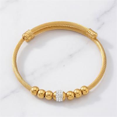 22 Ayar Altın Kaplama Dorika Toplu Zirkon Taşlı Bileklik BLK-940
