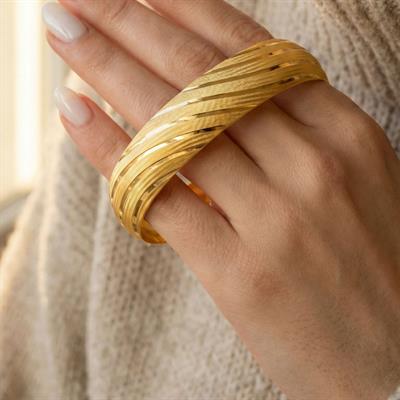 22 Ayar Altın Kaplama İmitasyon 1,5 CM Kadın Bilezik BLZ-1440