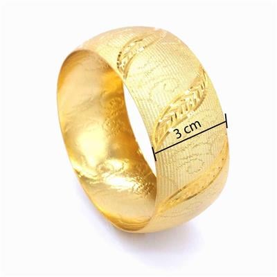 22 Ayar Altın Kaplama Mega Bilezik 30mm Kalınlık BLZ-1132