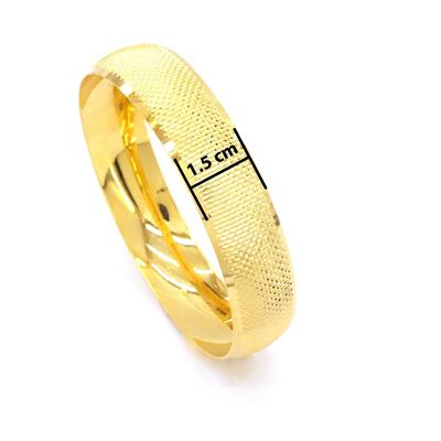 22 Ayar Altın Kaplama Noktalı Bilezik 15mm Kalınlık BLZ-3011
