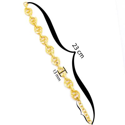 22 Ayar Altın Kaplama Samanyolu - Uzayyolu Lazer Işlemeli Bileklik