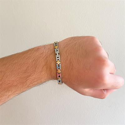 316L Çelik Çift Renkli Erkek Bileklik EBLK-353
