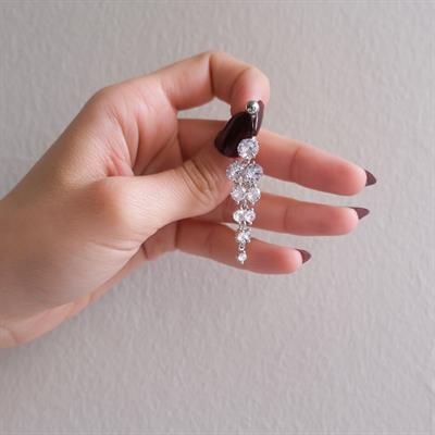 316L Çelik Çoklu Zirkon Taşlı Piercing  PRC-225