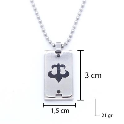 316L Çelik Desenli Erkek Plaka Kolye 60 cm EKLY-127
