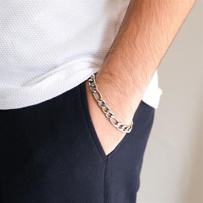 316L Çelik Figaro Erkek Spor Zincir Bileklik EBLK-444