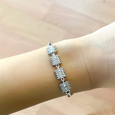Su Yolu Bileklik Çelik Kare Model 