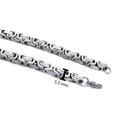 316L Çelik Kral Erkek Zincir Kolye ZN-270