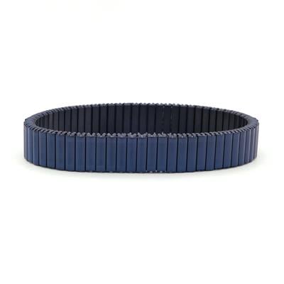 316L Çelik Lacivert iİtalyan Charm Erkek Kelepçe Bileklik EBLK-407