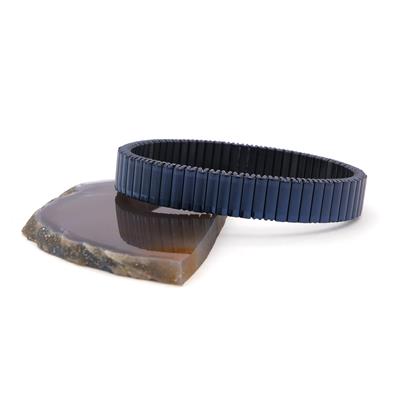 316L Çelik Lacivert iİtalyan Charm Erkek Kelepçe Bileklik EBLK-407