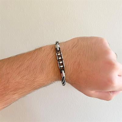 316L Çelik Siyah Erkek Bileklik EBLK-338