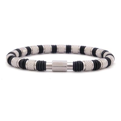 316L Çelik Siyah Erkek Spor Kelepçe Bileklik EBLK-448