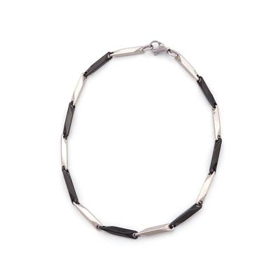 316L Çelik Siyah Gri Çift Renkli Spor Erkek Bileklik EBLK-439