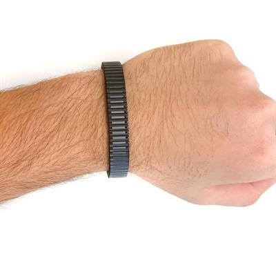 316L Çelik Siyah iİtalyan Charm Erkek Kelepçe Bileklik EBLK-409