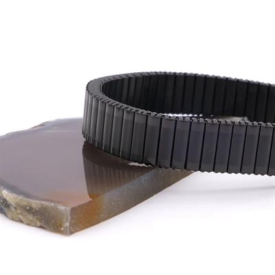 316L Çelik Siyah iİtalyan Charm Erkek Kelepçe Bileklik EBLK-409