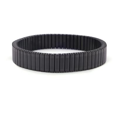 316L Çelik Siyah iİtalyan Charm Erkek Kelepçe Bileklik EBLK-409