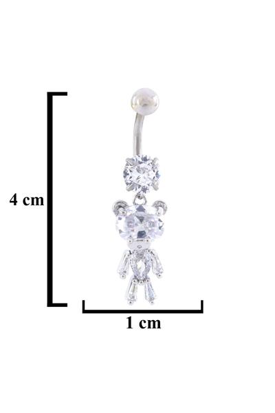 316L Çelik Ayıcık Model Zirkon Taşlı Piercing  PRC-221
