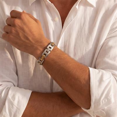 316L Çelik Çift Renkli Erkek Bileklik EBLK- 285