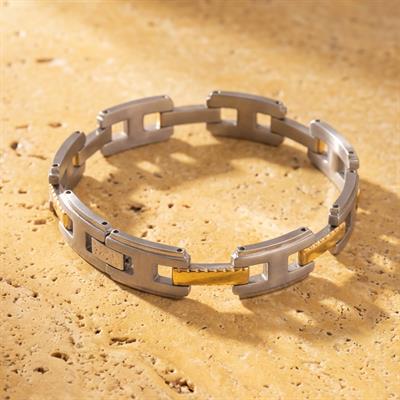 316L Çelik Çift Renkli Erkek Bileklik EBLK- 285