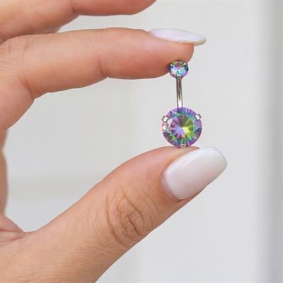 316L Çelik Mor Zirkon Taşlı Piercing PRC-206