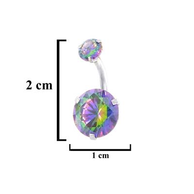 316L Çelik Mor Zirkon Taşlı Piercing PRC-206