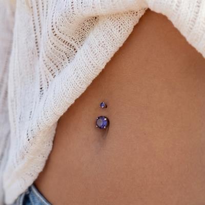 316L Çelik Mor Zirkon Taşlı Piercing PRC-111