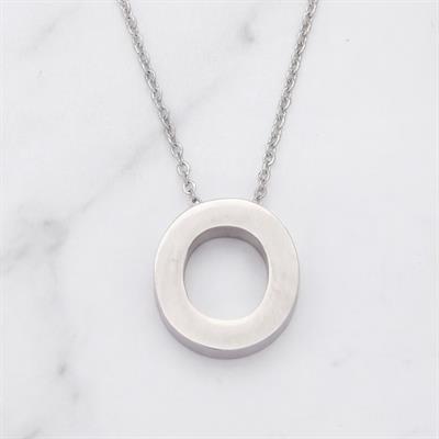 316L Çelik O Harf Kolye 55 cm KLY-546