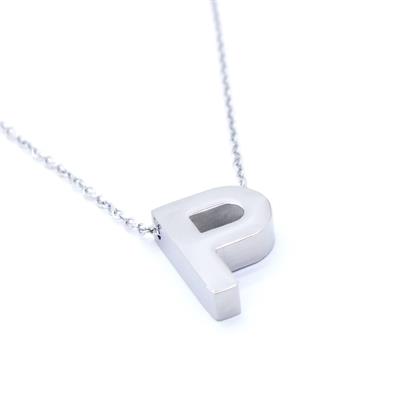 316L Çelik P Harf Kolye 55 cm KLY-550