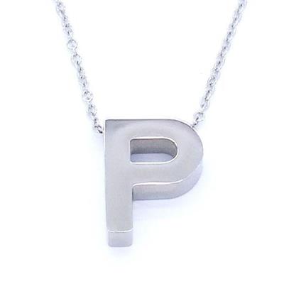 316L Çelik P Harf Kolye 55 cm KLY-550
