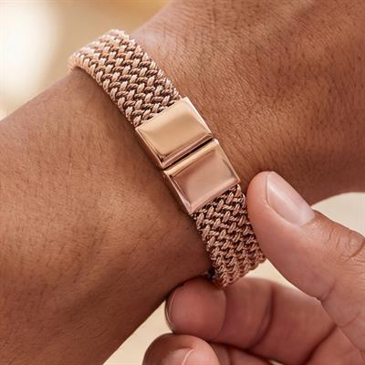 316L Çelik Rose Gold Halat Model Erkek Kelepçe Bileklik EBLK-412