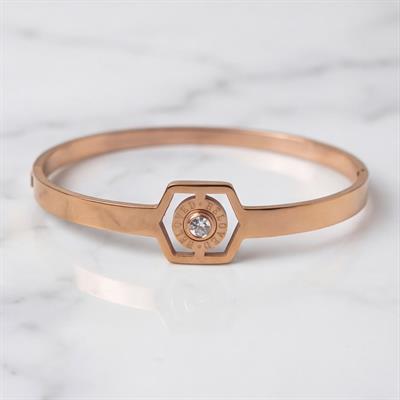 316l Çelik Rose Zirkon Tek Taşlı Spor Kelepçe