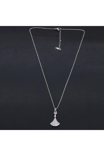 316l Çelik Şık Tasarım Zirkon Taşlı Kolye 45 cm Kly-373