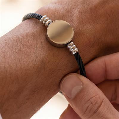 316L Çelik Siyah Erkek Bileklik EBLK-360