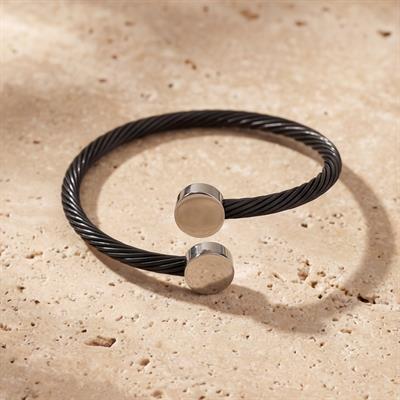 316L Çelik Siyah Erkek Bileklik EBLK-364