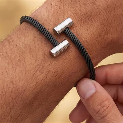 316L Çelik Siyah Erkek Bileklik EBLK-362