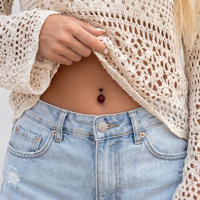 316L Çelik Siyah Zirkon Taşlı Toplu Piercing PRC-102