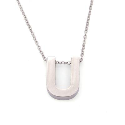 316L Çelik U Harf Kolye 55 cm KLY-555