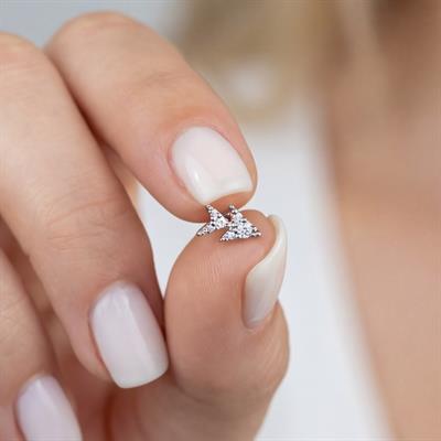 316L Çelik Zirkon Taşlı Ağaç Piercing PRC-192