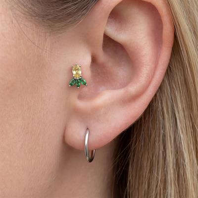 316L Çelik Zirkon Taşlı Ananas Şekilli Piercing PRC-169