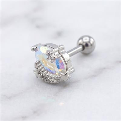 316L Çelik Zirkon Taşlı Gökyüzü Şekilli Piercing PRC-170