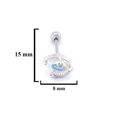 316L Çelik Zirkon Taşlı Gökyüzü Şekilli Piercing PRC-170