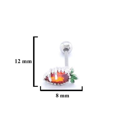 316L Çelik Zirkon Taşlı Havuç Şekilli Piercing PRC-174