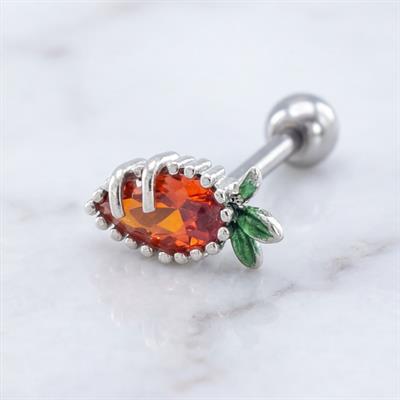 316L Çelik Zirkon Taşlı Havuç Şekilli Piercing PRC-174
