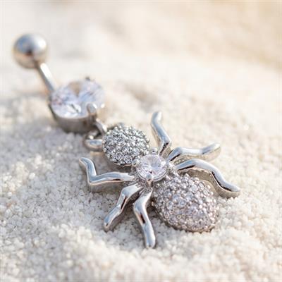 316L Çelik Zirkon Taşlı Karınca Piercing PRC-120